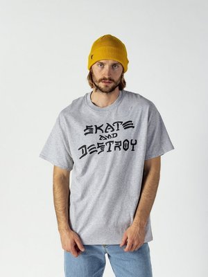 Koszulka Męska Thrasher Skate And Destroy Grey Heather