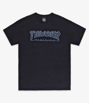 Koszulka Thrasher Outlined Black Black
