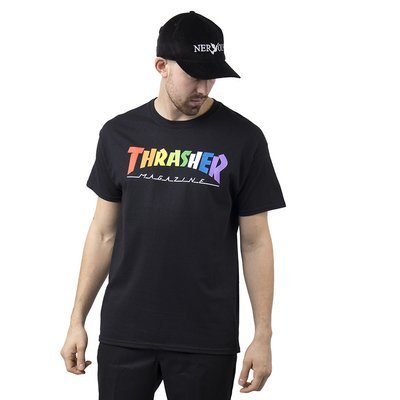 Koszulka Thrasher Rainbow mag black