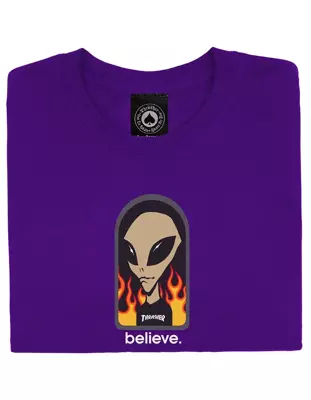Koszulka Thrasher X Aws Believe Purple