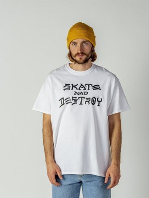Koszulka męska Thrasher Skate and Destroy white