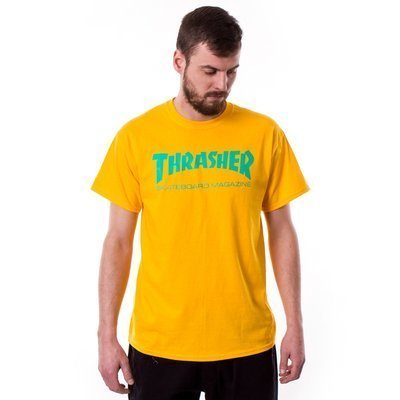 Koszulka męska Thrasher SkateMag gold / green